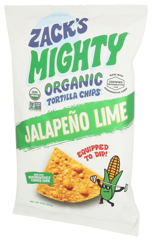 Zack's Mighty Organic Jalapeno Lime Tortilla Chips, 9 OZ | Grocery